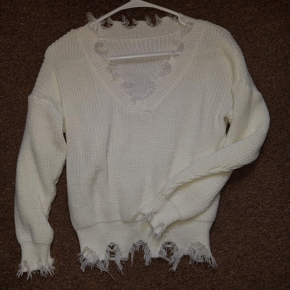 Frayed sweater